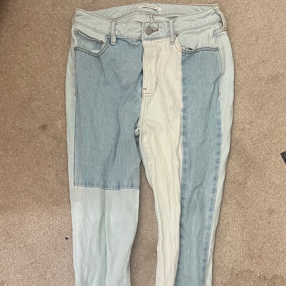 PacSun Blue and Gray Skinny Jeans